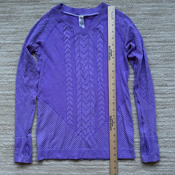 EUC Ivivva by Lululemon Glacier Air Long Sleeve Top Shirt Purple Size 12 - Picture 12 of 13